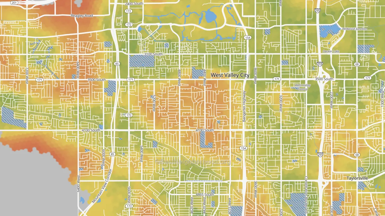 Bike Grade map of 84120, UT