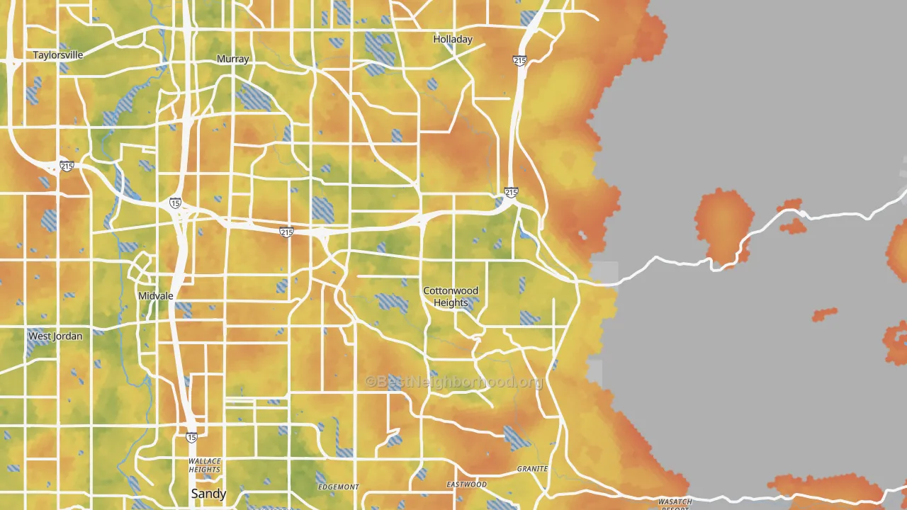 Bike Grade map of 84121, UT
