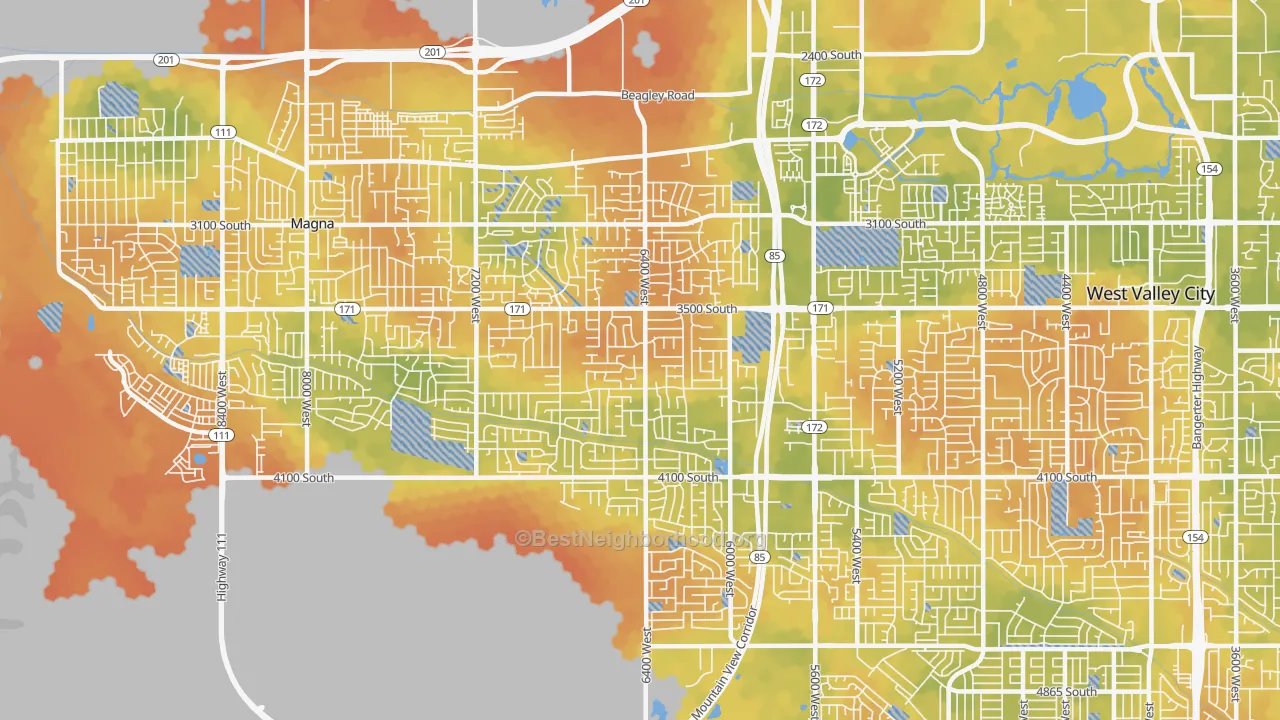 Bike Grade map of 84128, UT