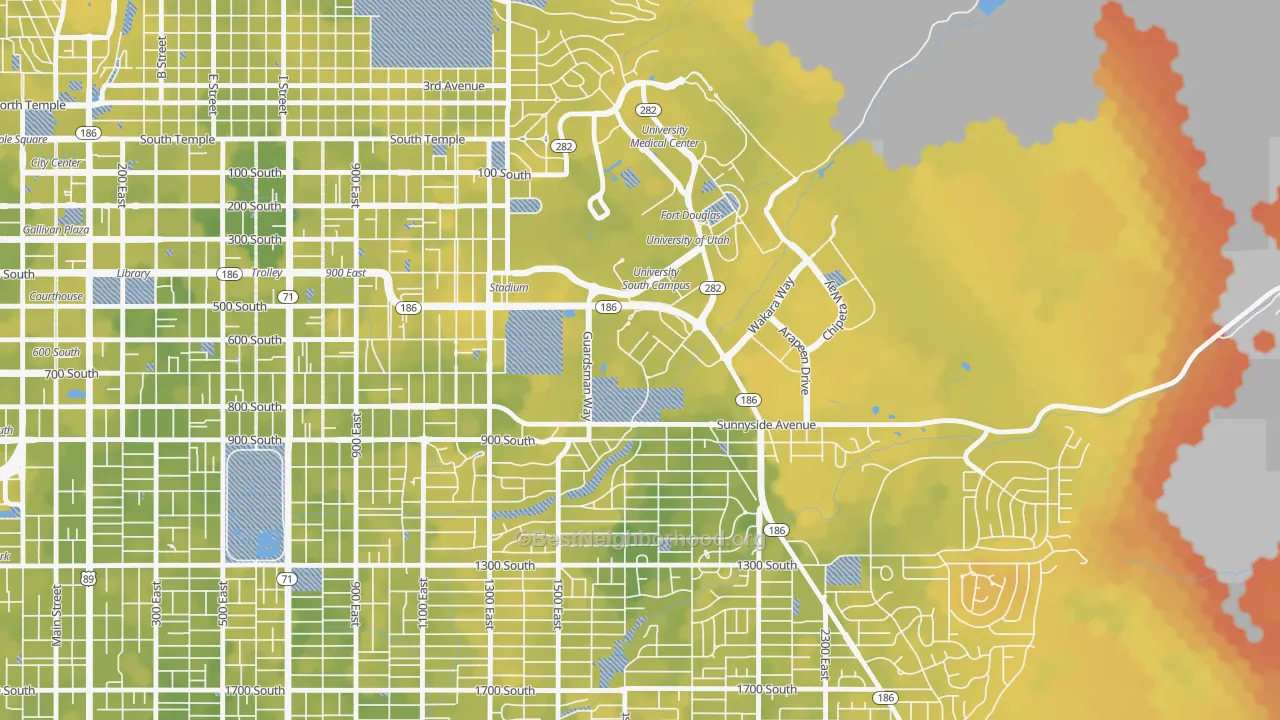 Bike Grade map of 84148, UT