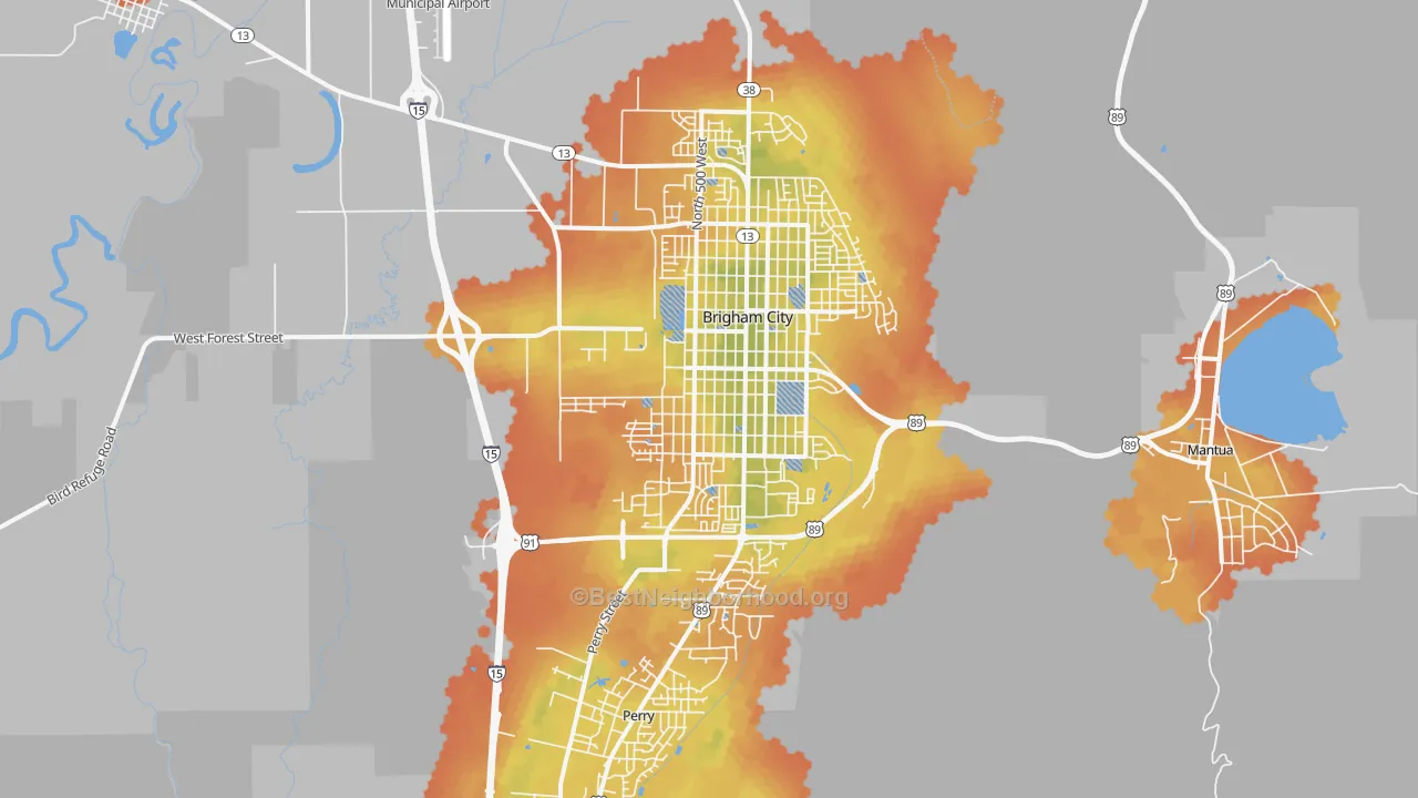 Bike Grade map of 84302, UT