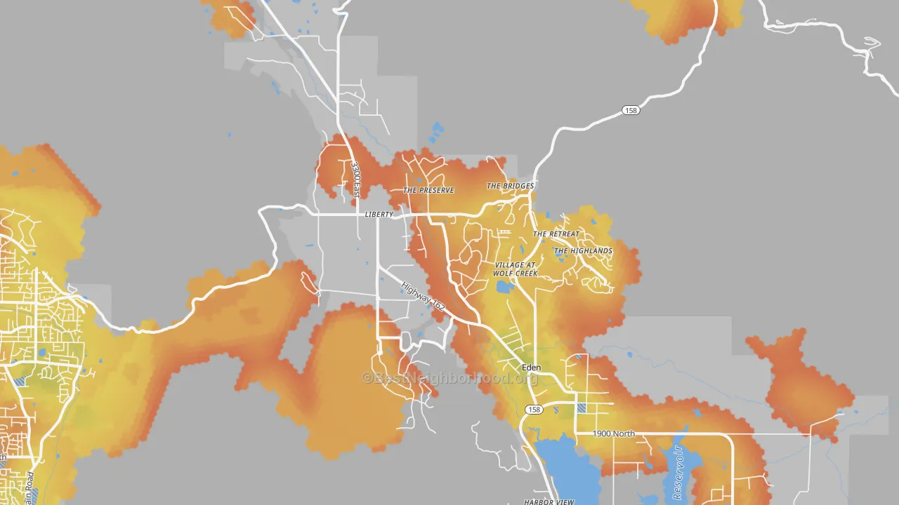 Bike Grade map of 84310, UT