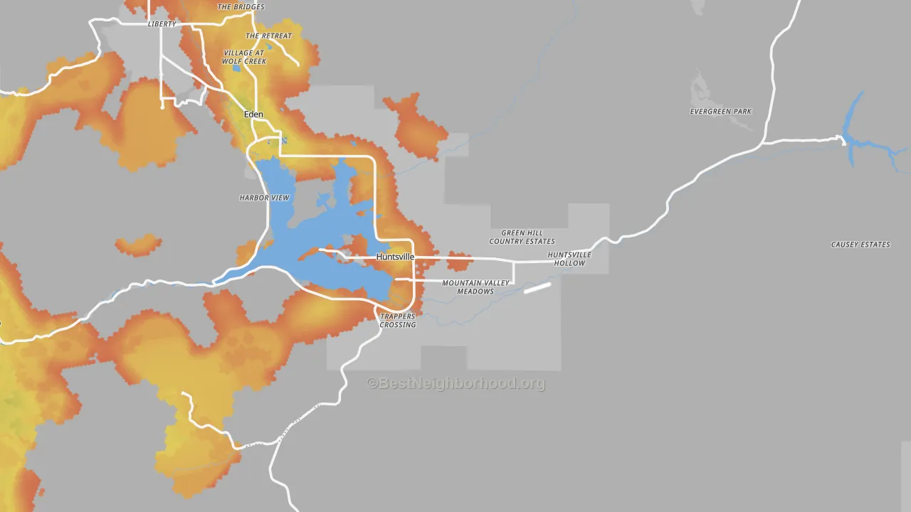 Bike Grade map of 84317, UT