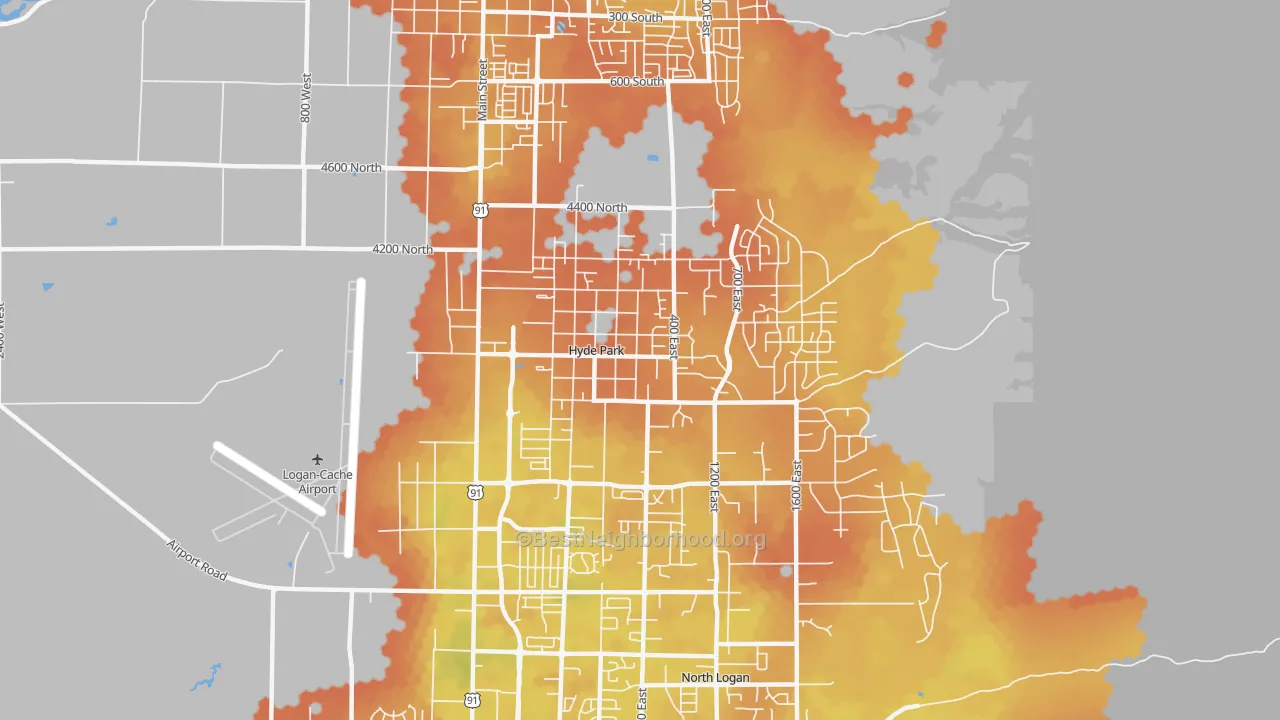 Bike Grade map of 84318, UT