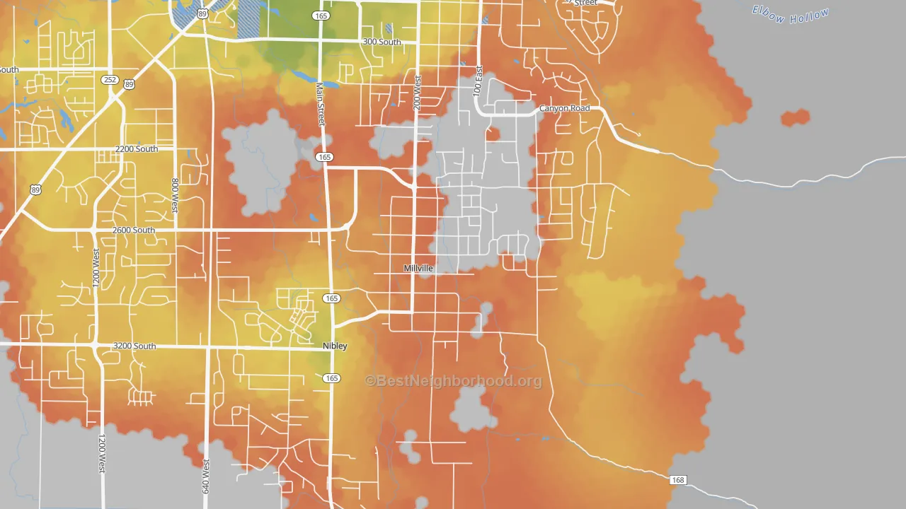 Bike Grade map of 84326, UT