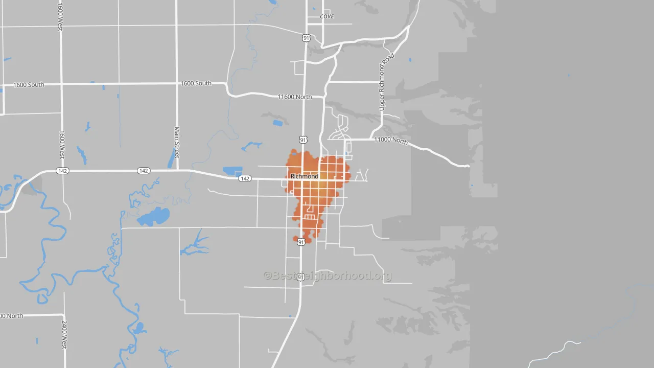 Bike Grade map of 84333, UT