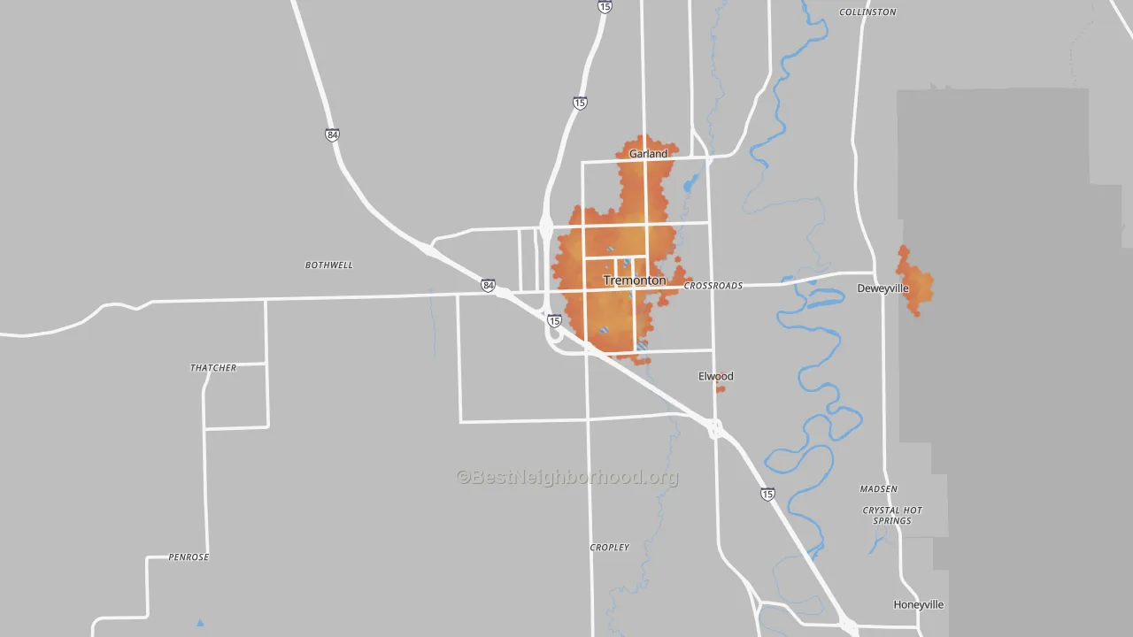 Bike Grade map of 84337, UT
