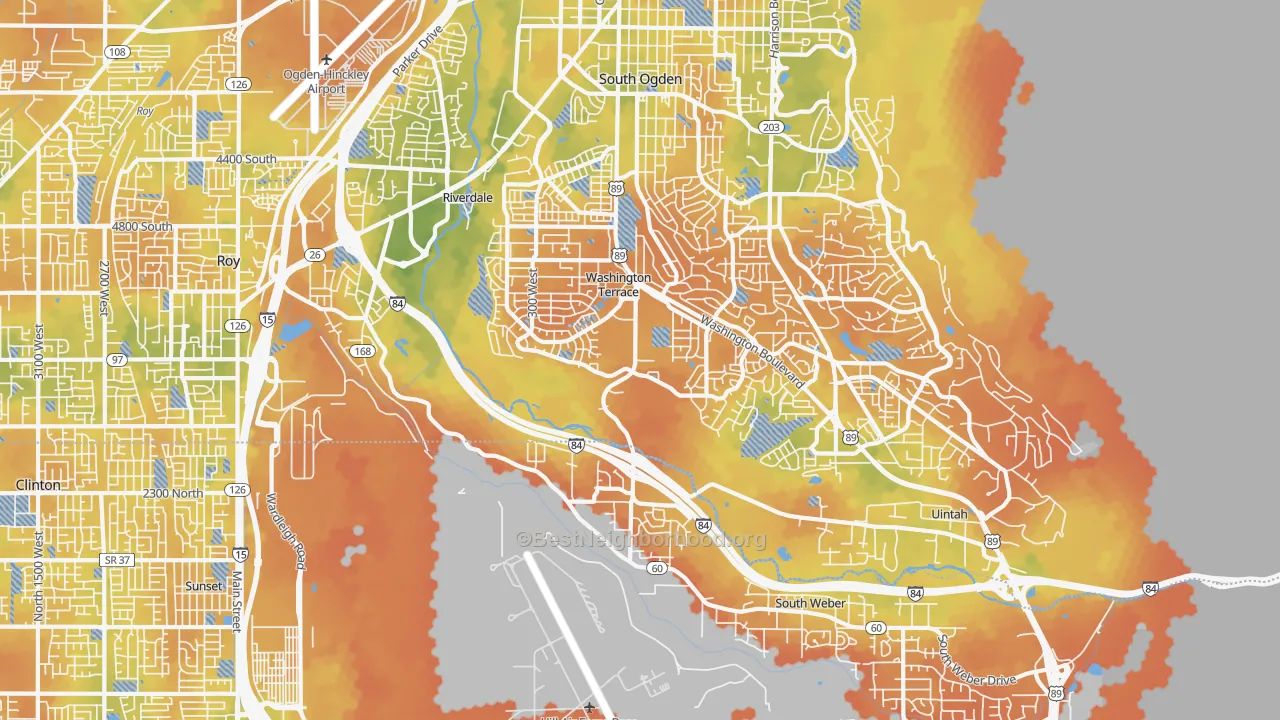 Bike Grade map of 84405, UT