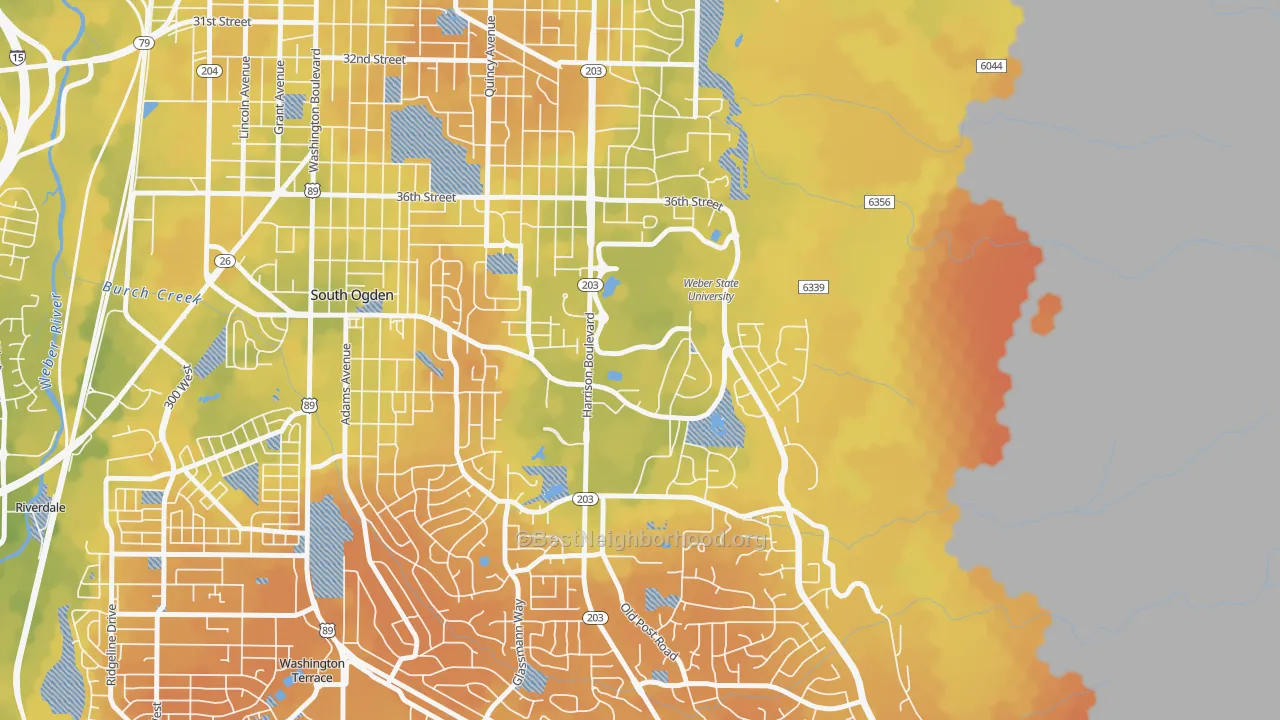 Bike Grade map of 84408, UT