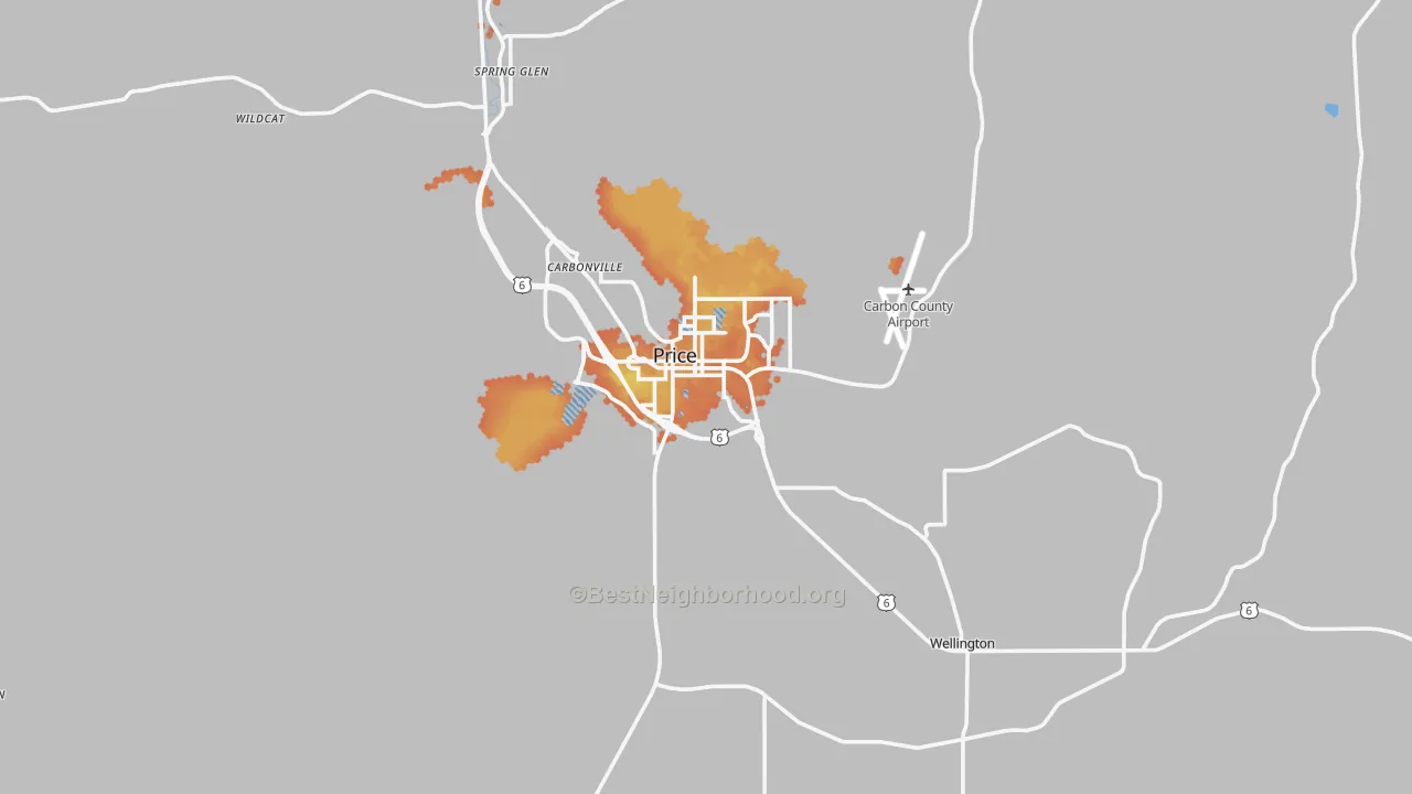 Bike Grade map of 84501, UT