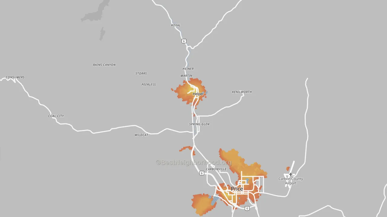 Bike Grade map of 84526, UT
