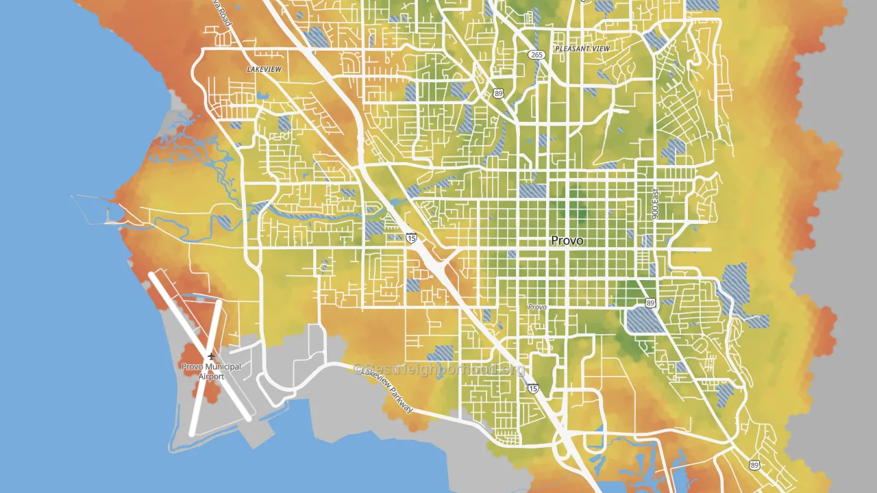Bike Grade map of 84601, UT