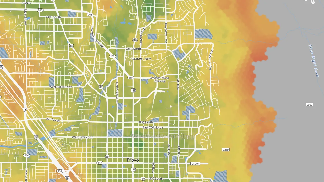 Bike Grade map of 84602, UT