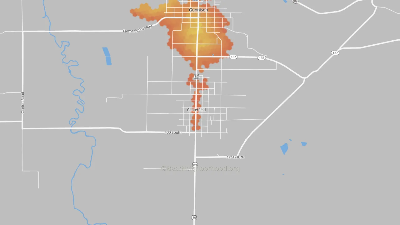 Bike Grade map of 84622, UT