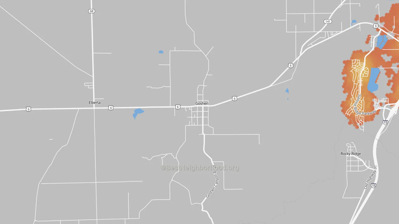Bike Grade map of 84633, UT