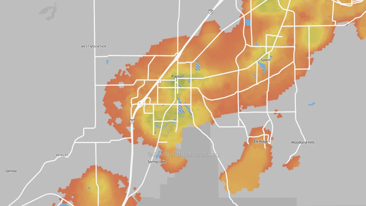 Bike Grade map of 84651, UT