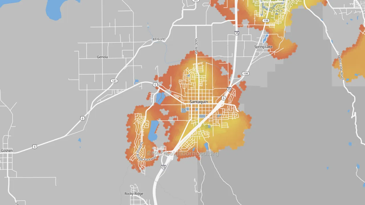 Bike Grade map of 84655, UT
