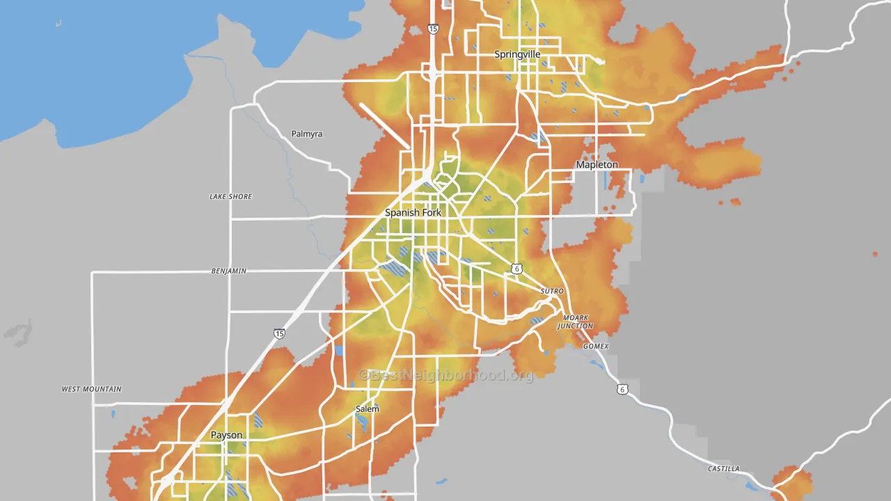 Bike Grade map of 84660, UT