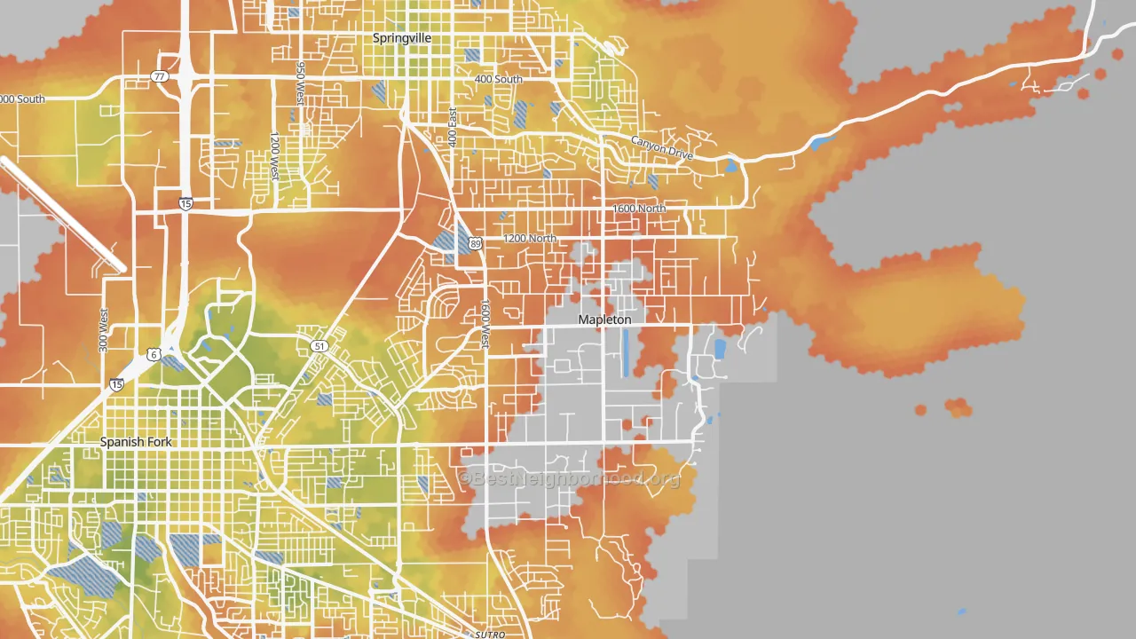 Bike Grade map of 84664, UT