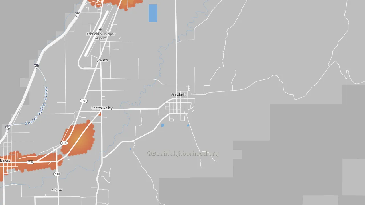 Bike Grade map of 84711, UT