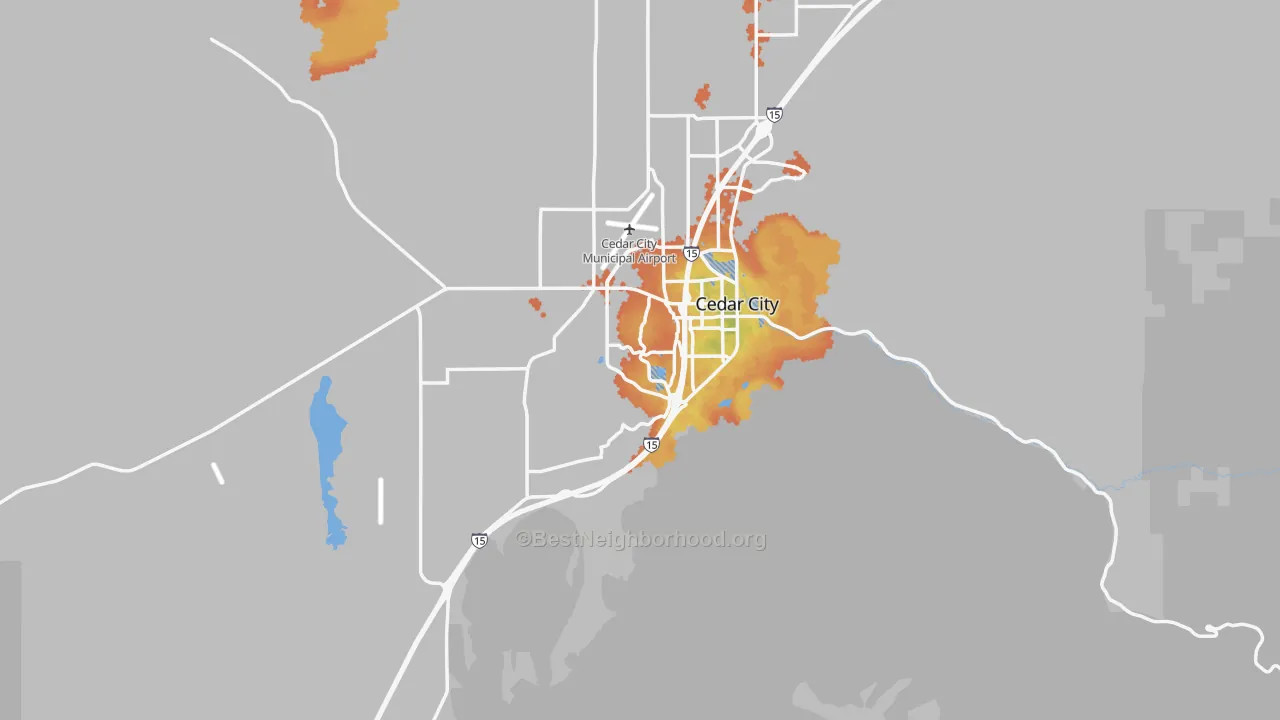Bike Grade map of 84720, UT
