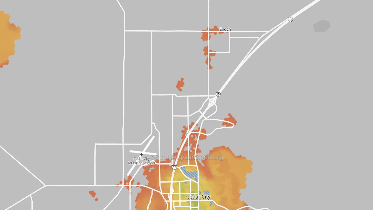 Bike Grade map of 84721, UT