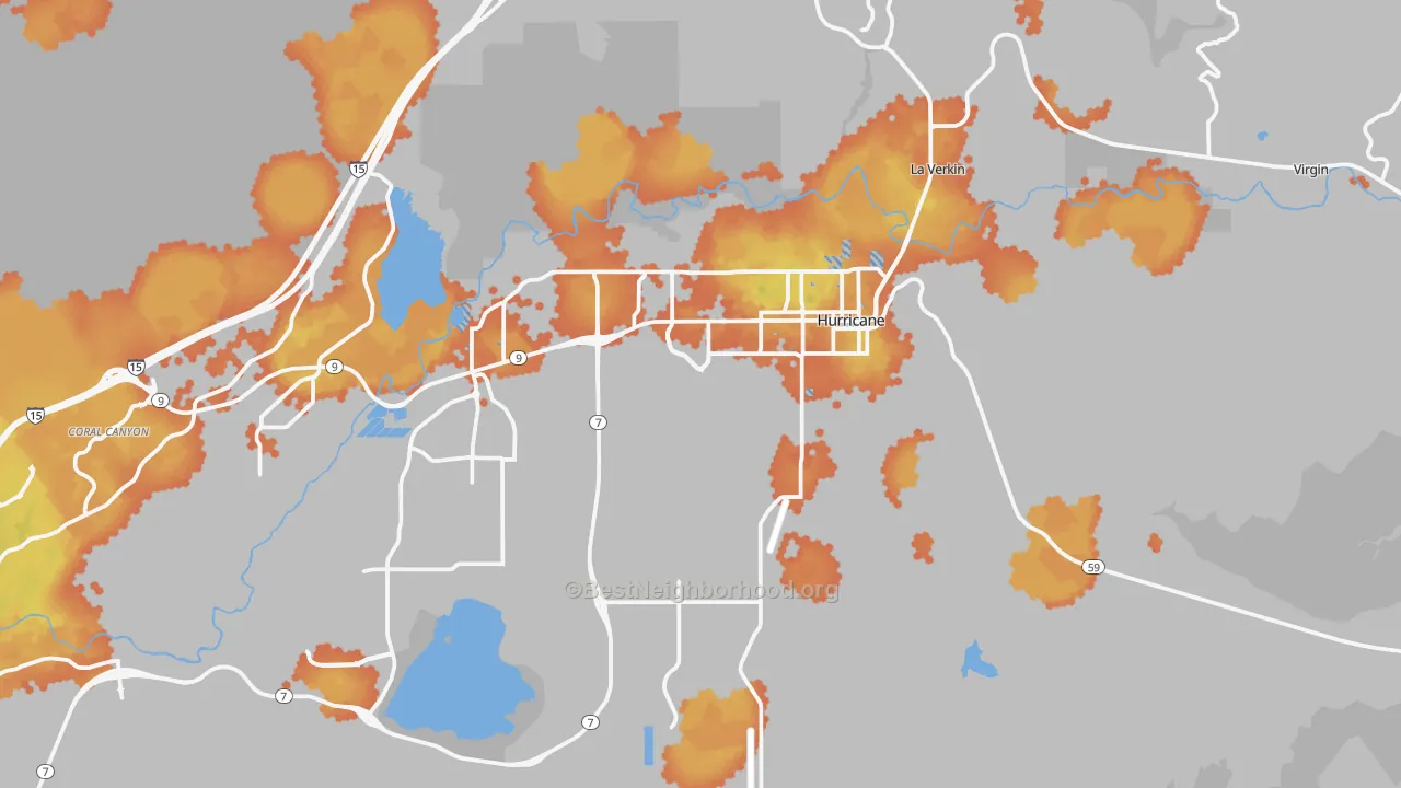 Bike Grade map of 84737, UT