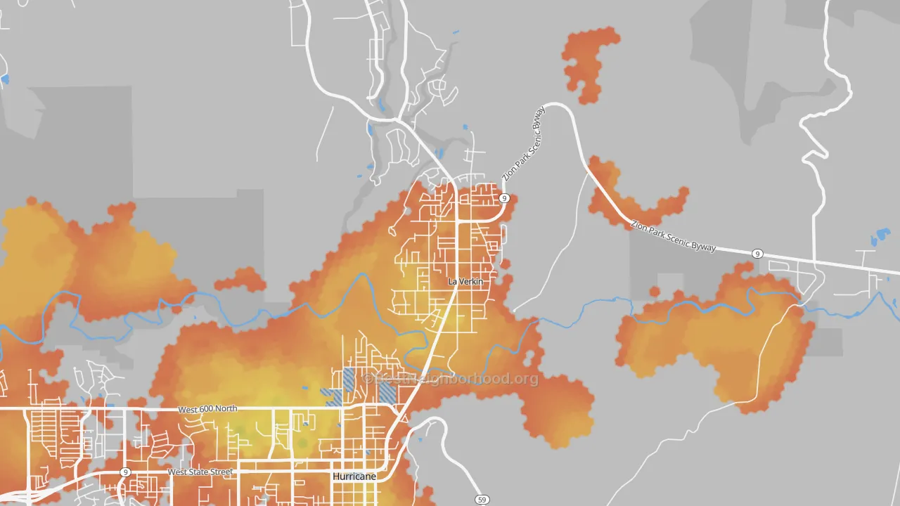 Bike Grade map of 84745, UT
