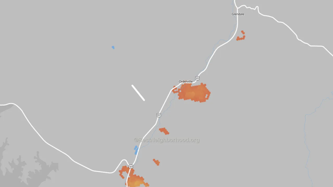 Bike Grade map of 84758, UT