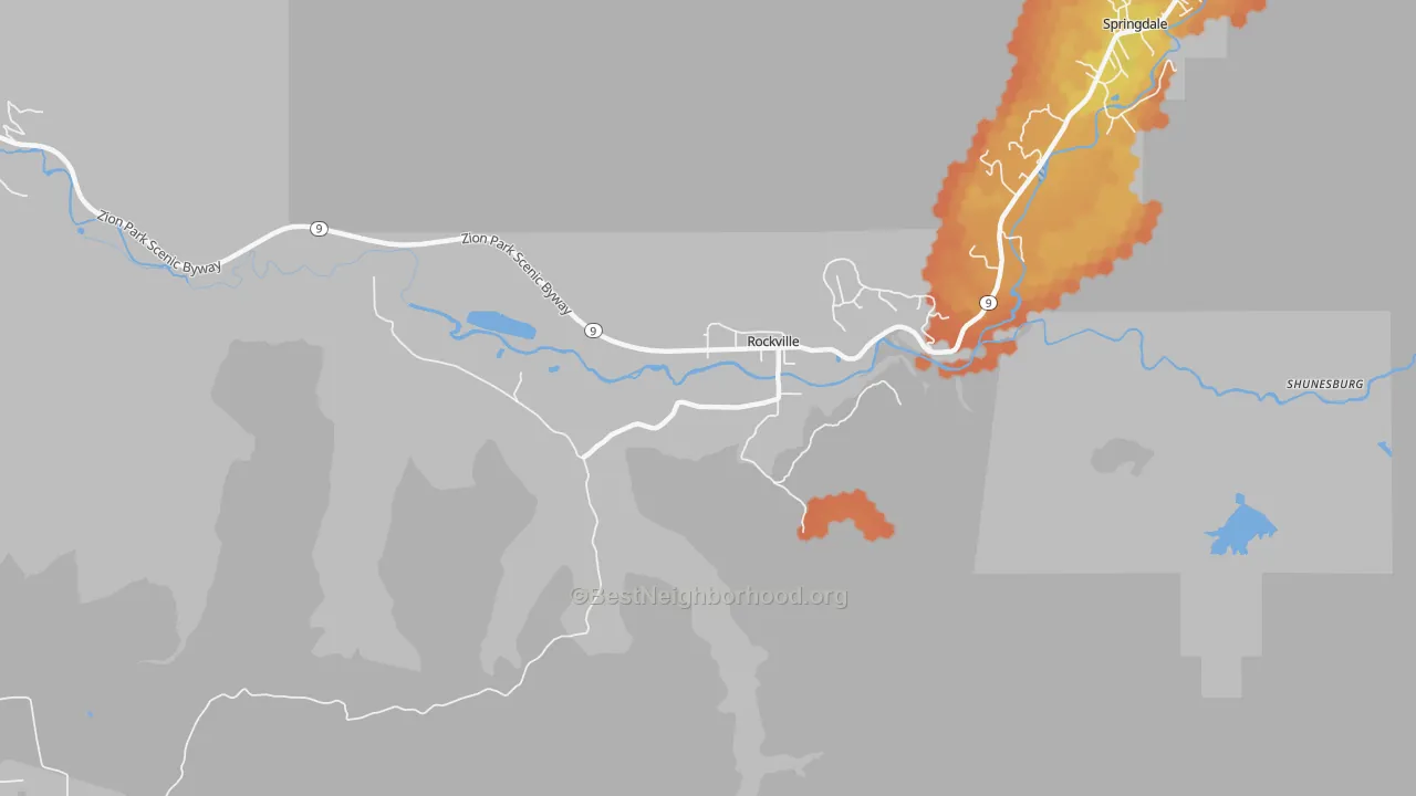 Bike Grade map of 84763, UT