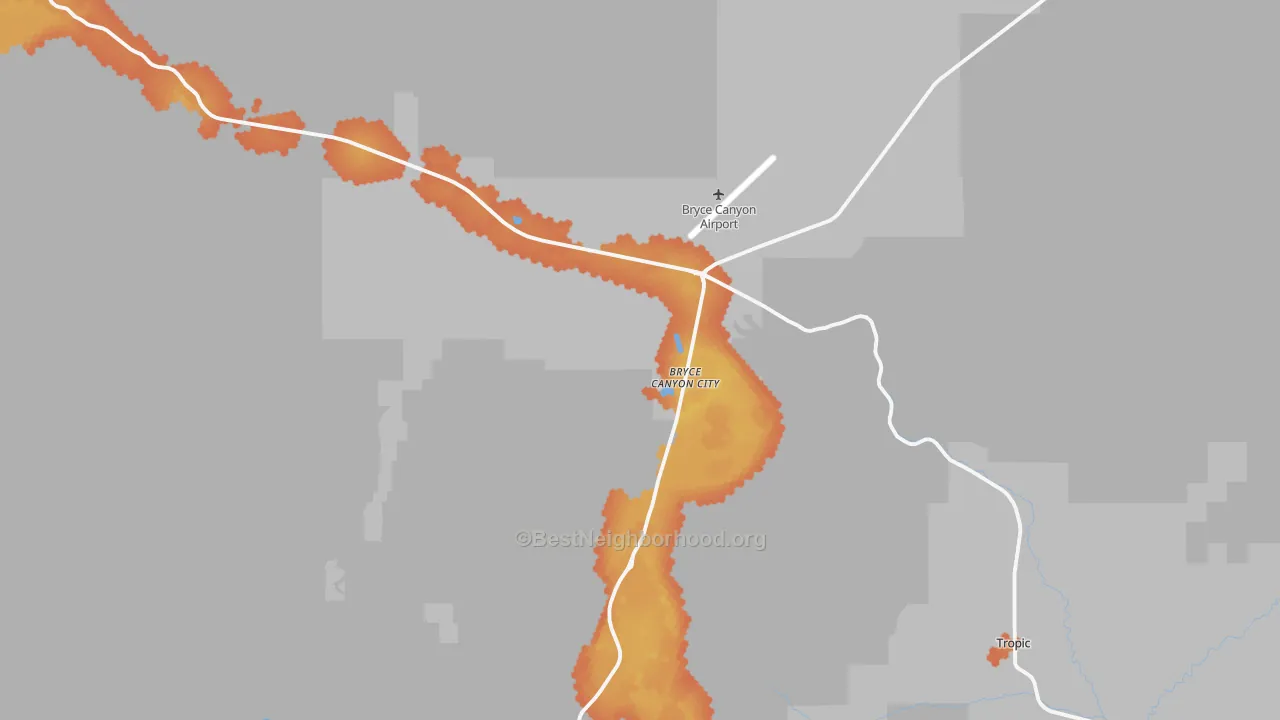Bike Grade map of 84764, UT