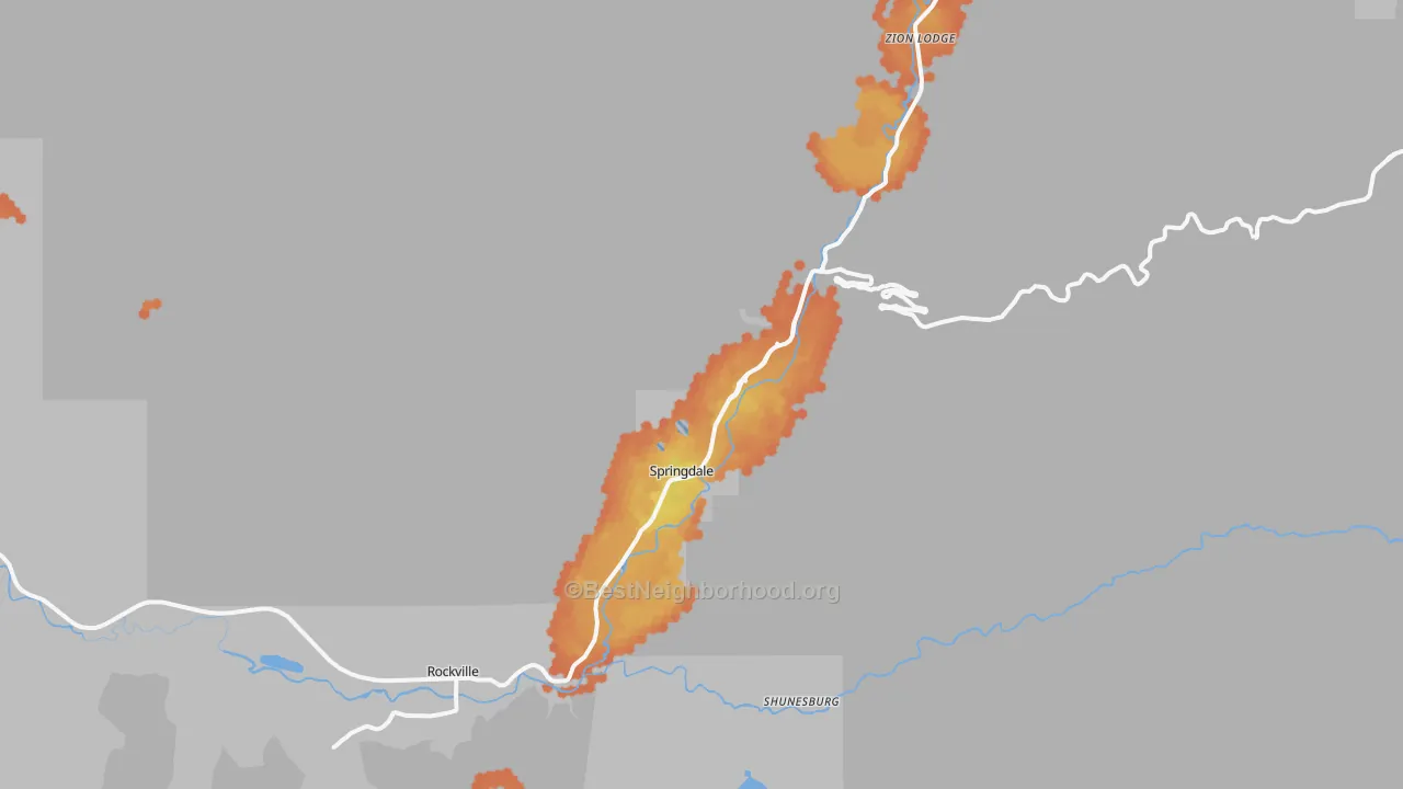 Bike Grade map of 84767, UT