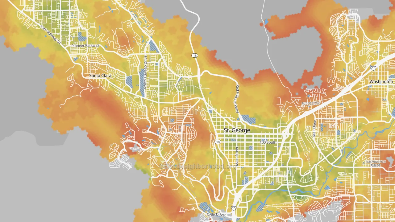 Bike Grade map of 84770, UT