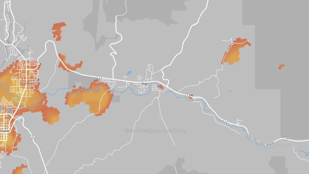 Bike Grade map of 84779, UT