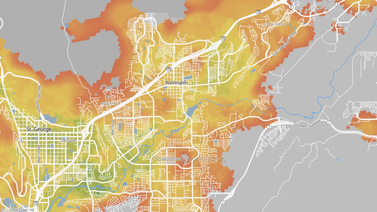 Bike Grade map of 84780, UT