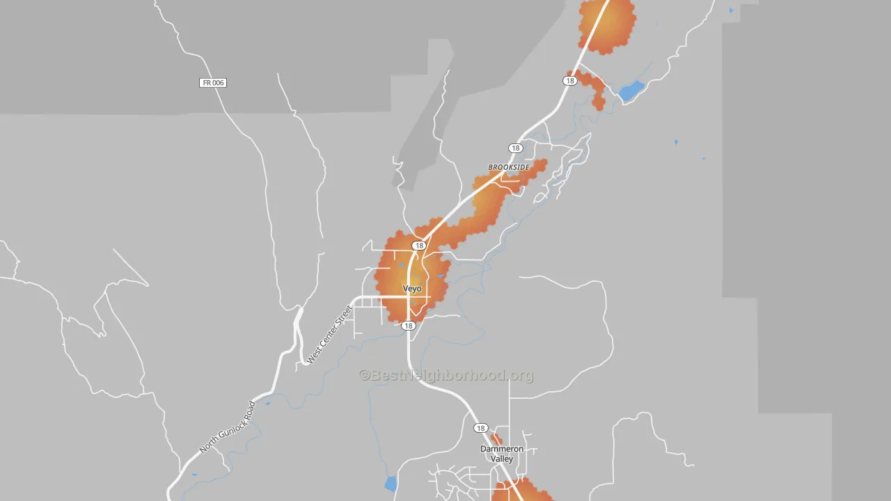 Bike Grade map of 84782, UT