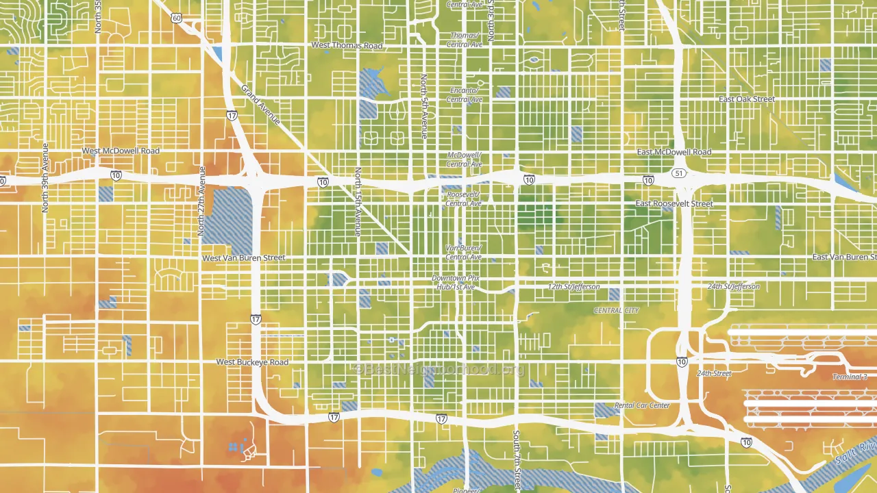 Bike Grade map of 85003, AZ