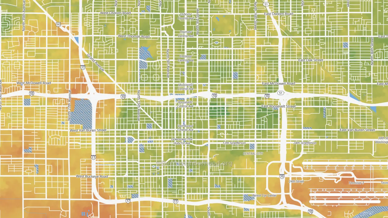 Bike Grade map of 85004, AZ