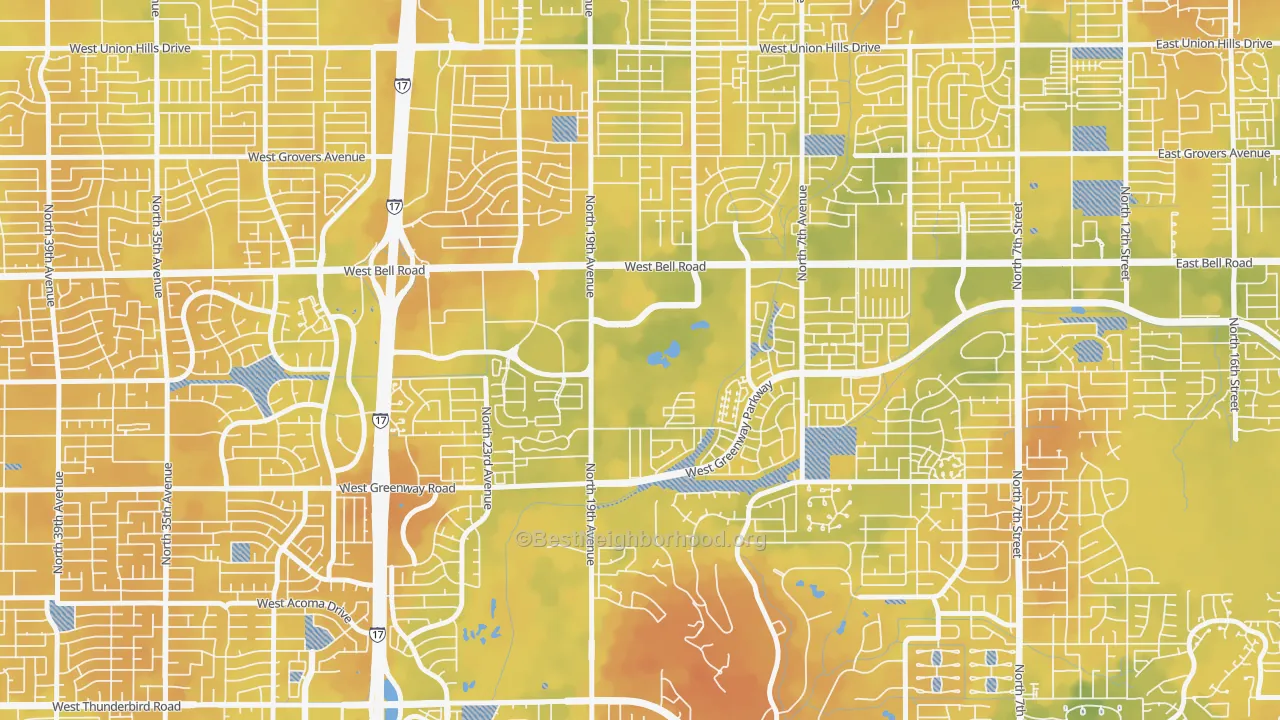 Bike Grade map of 85023, AZ
