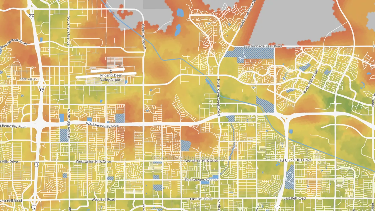 Bike Grade map of 85024, AZ
