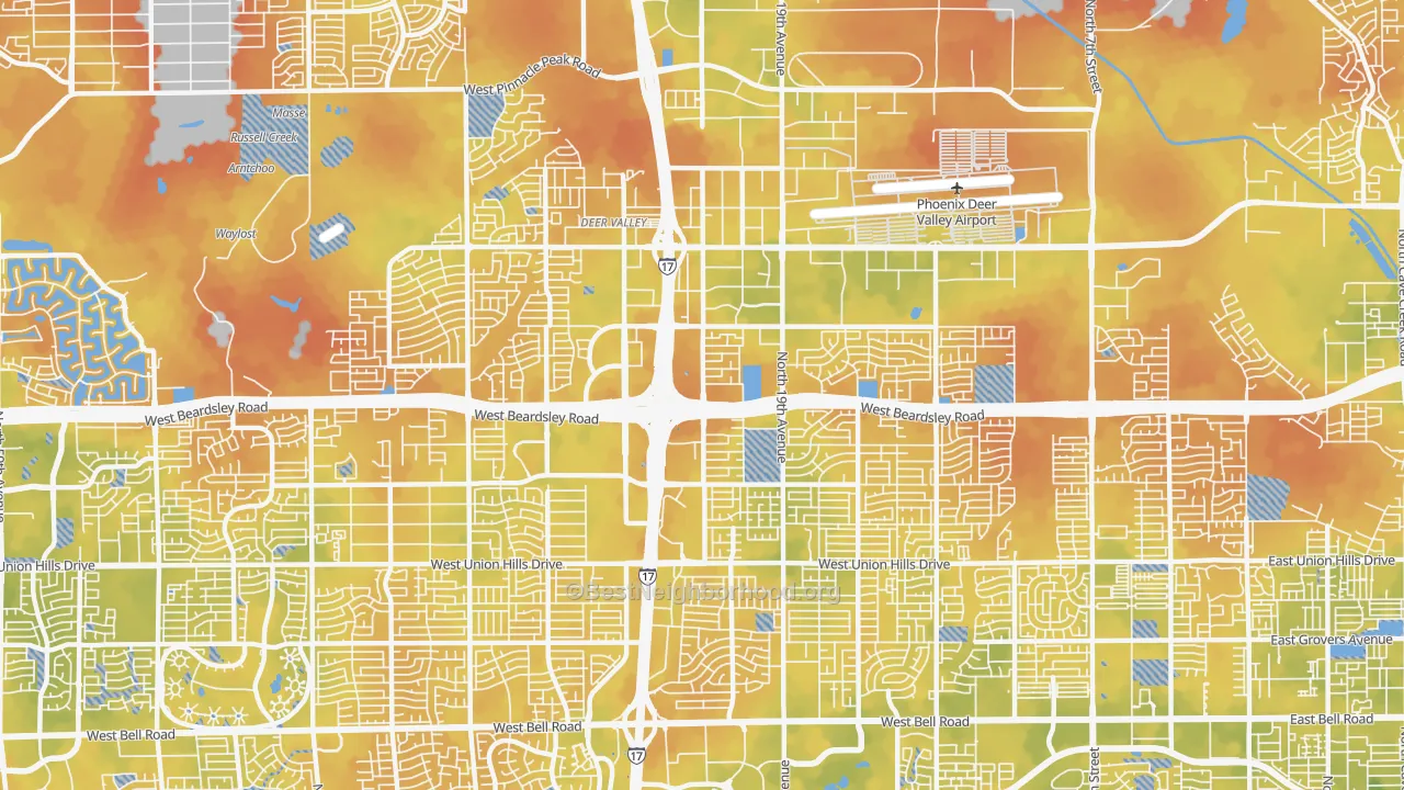 Bike Grade map of 85027, AZ
