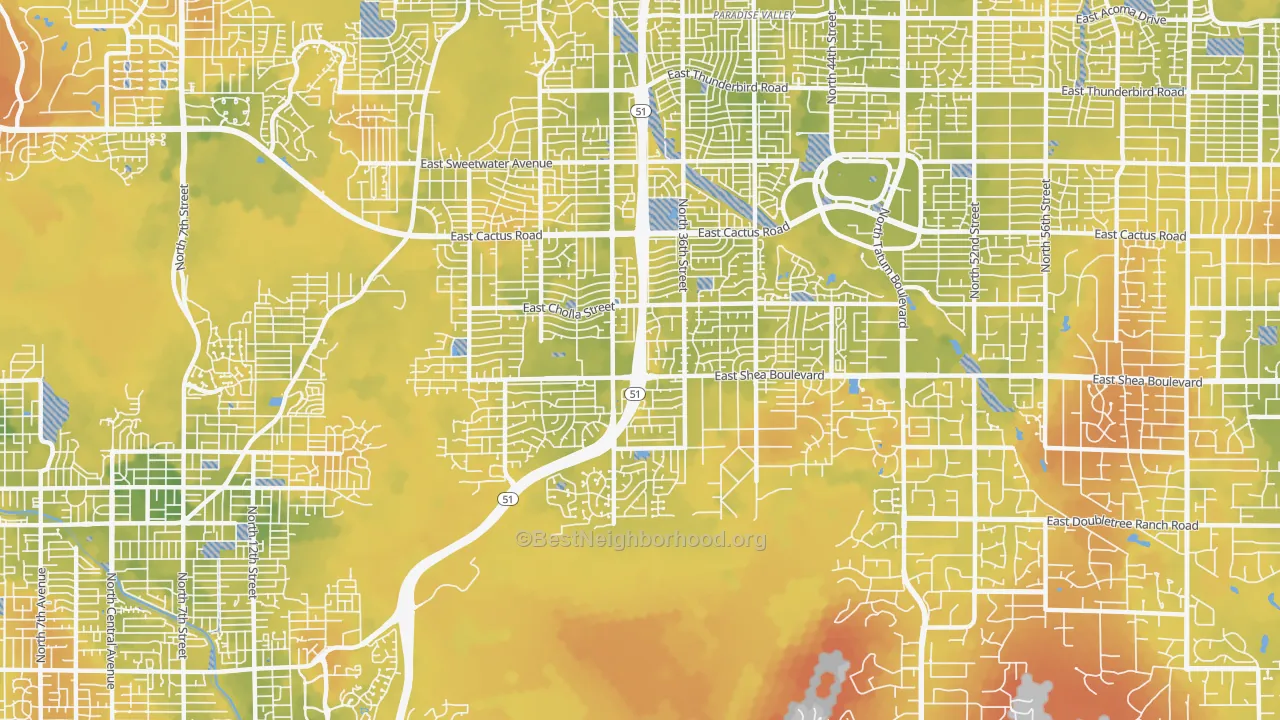 Bike Grade map of 85028, AZ
