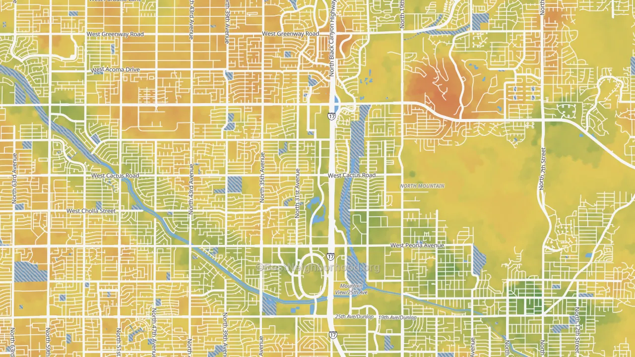 Bike Grade map of 85029, AZ
