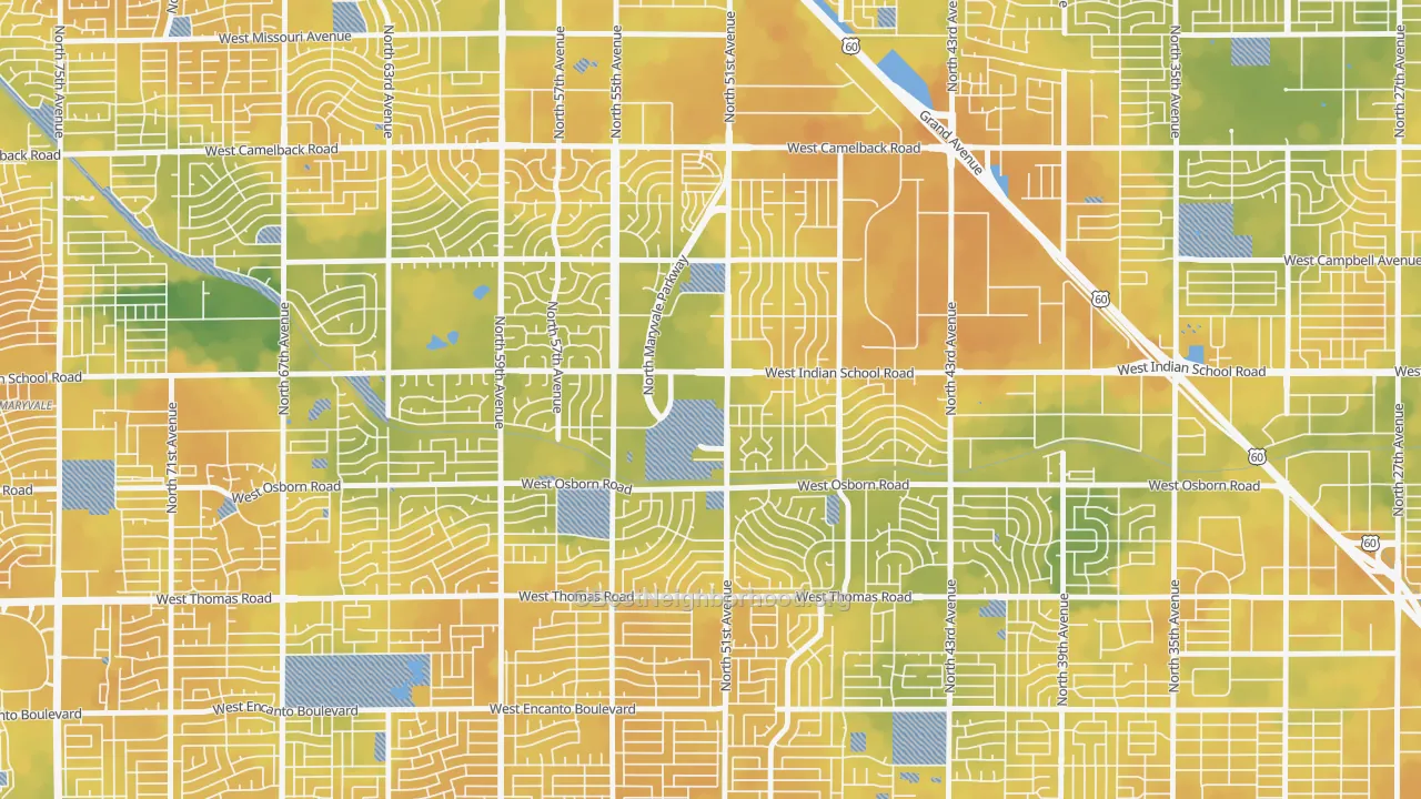 Bike Grade map of 85031, AZ