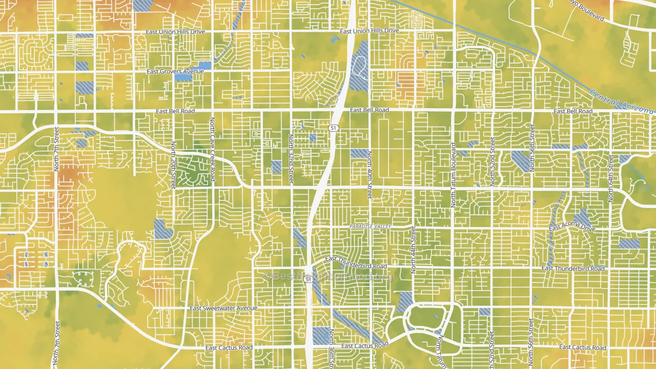 Bike Grade map of 85032, AZ