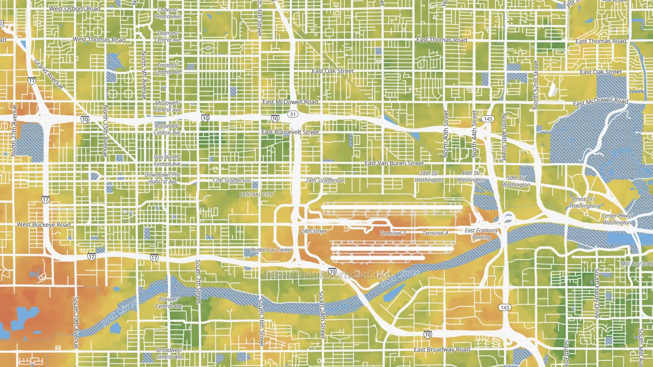 Bike Grade map of 85034, AZ
