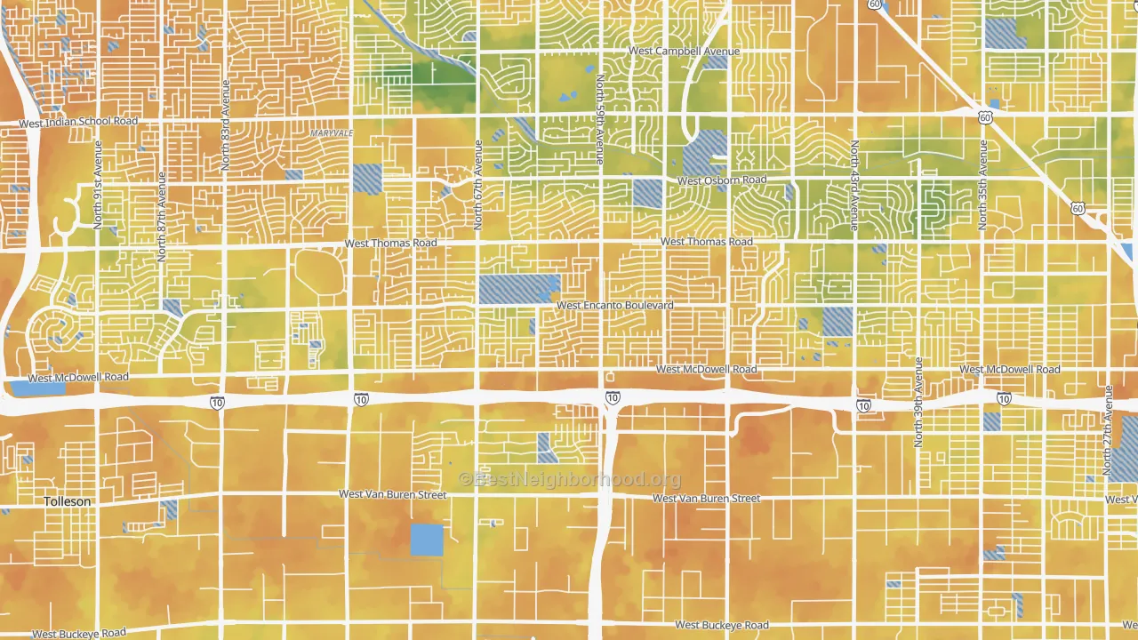 Bike Grade map of 85035, AZ
