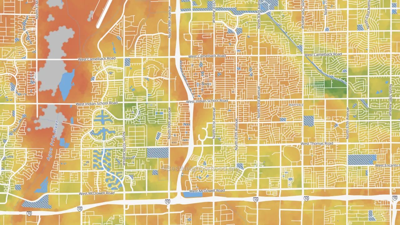 Bike Grade map of 85037, AZ