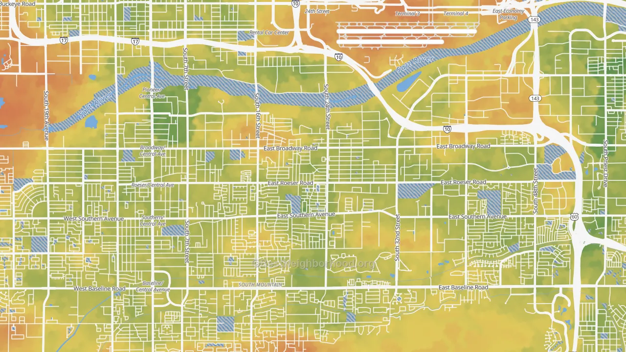 Bike Grade map of 85040, AZ