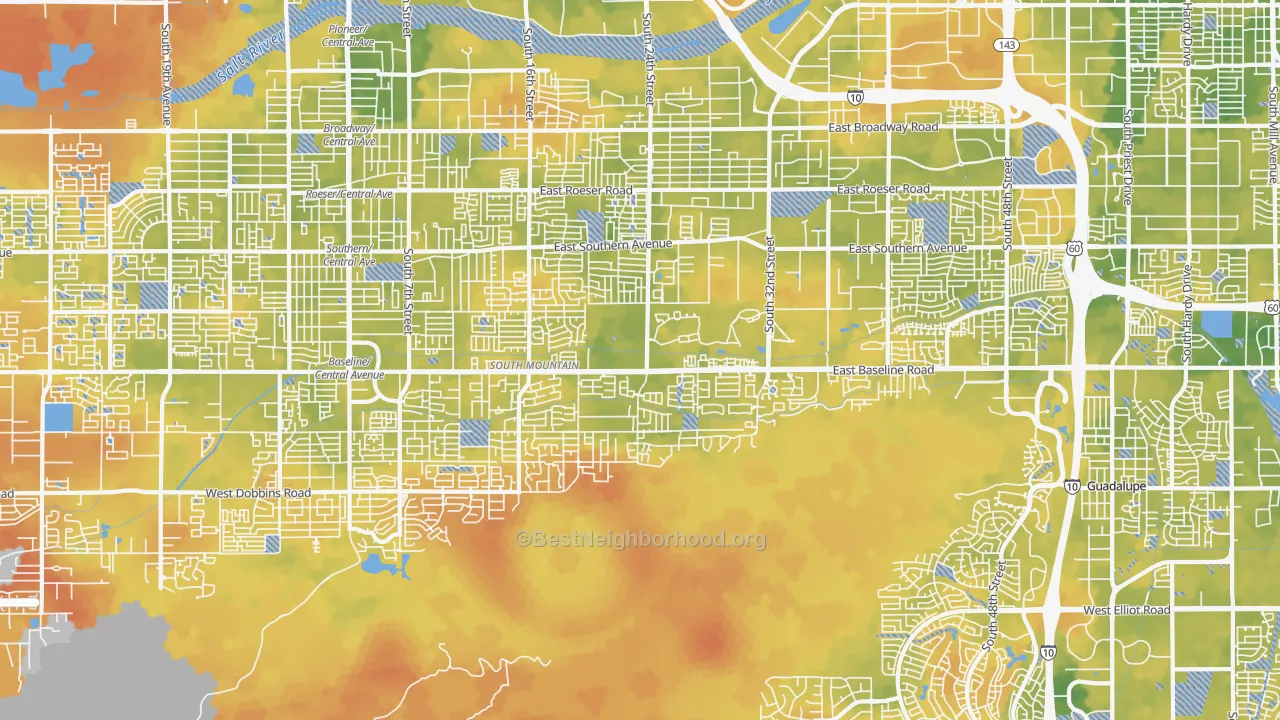 Bike Grade map of 85042, AZ